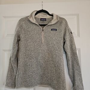 Patagonia Women's Better Sweater 1/4-Zip fleece pullover in light gray